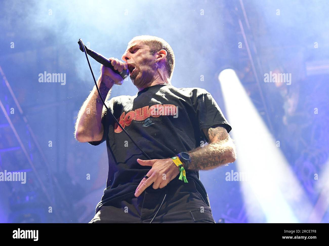 Randy Blythe of Lamb of God performs on day 7 of Festival d'été de