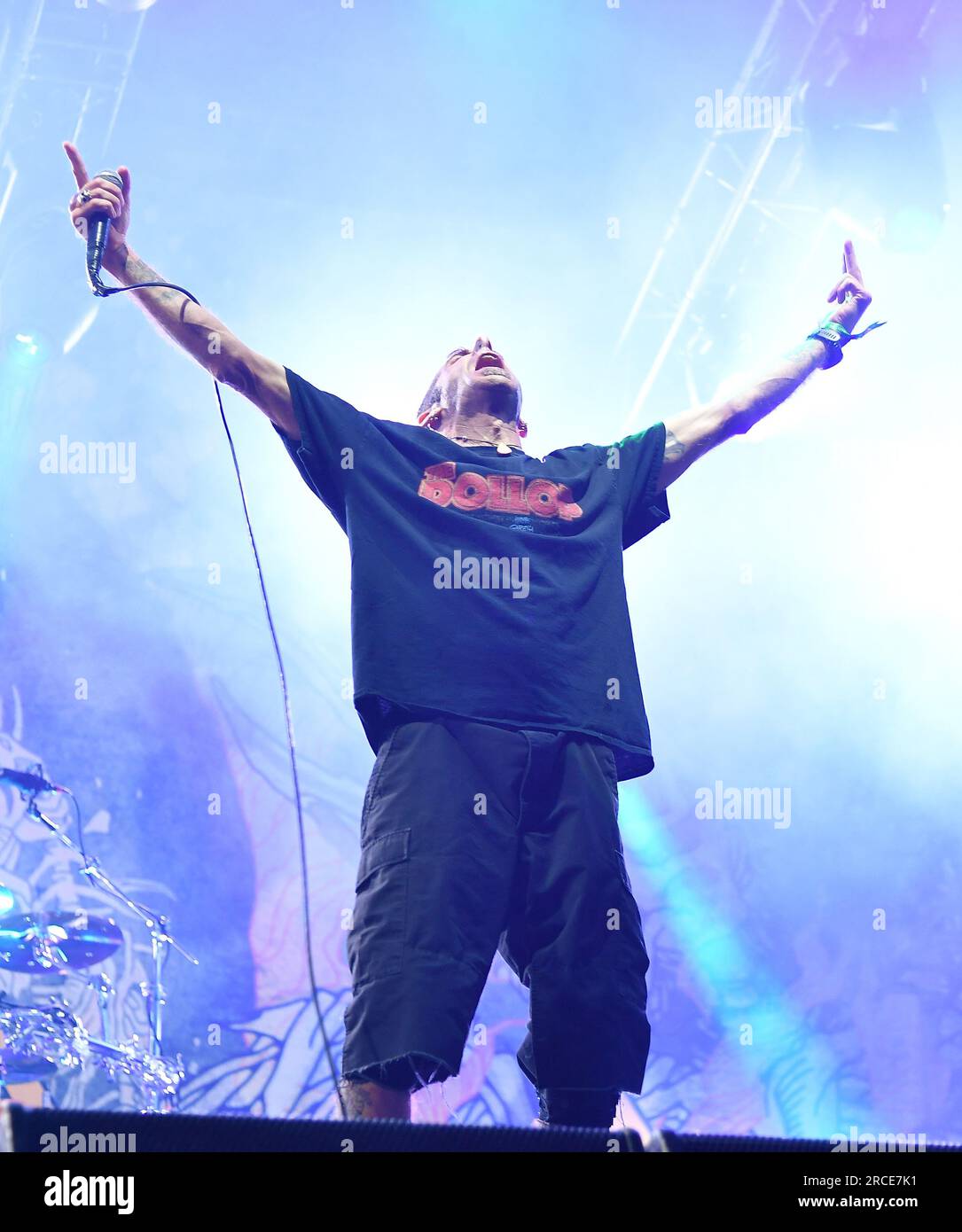 Randy Blythe of Lamb of God performs on day 7 of Festival d'été de