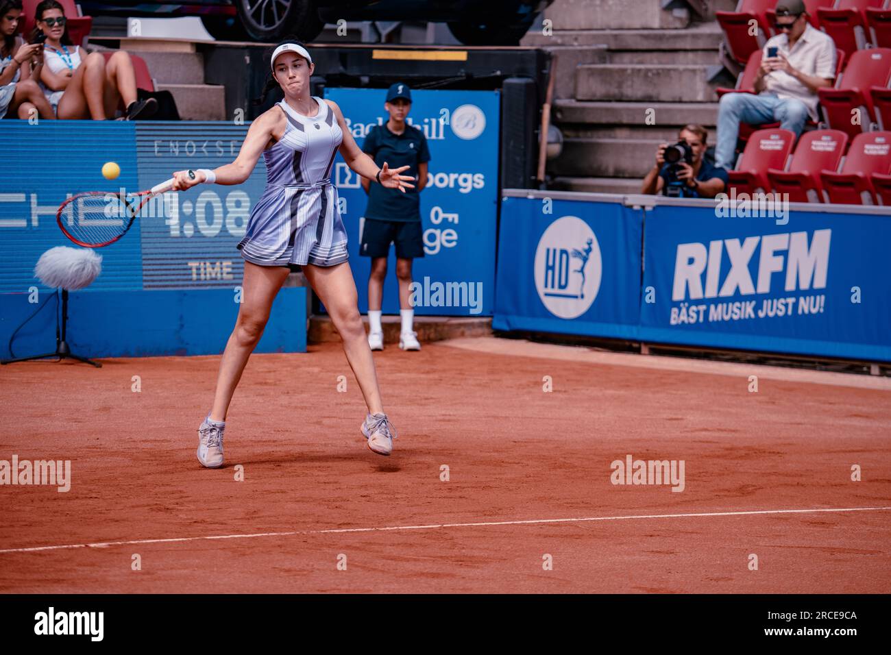 Nordea open 2023 quarterfinal wta125 Louisa Chirico against Claire Liu. Louisa Chirico won in three sets. Stock Photo