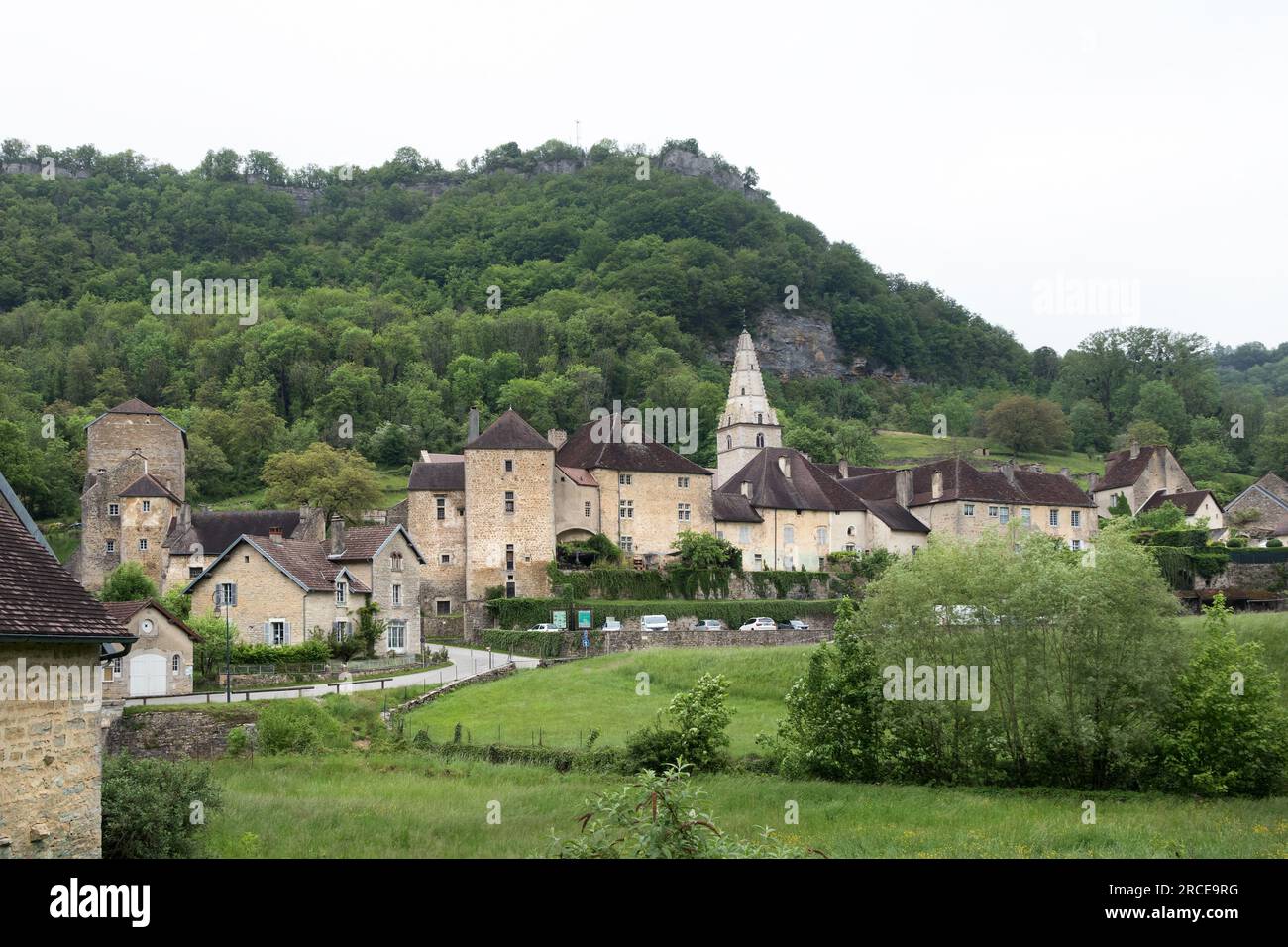 The Village of Baume-les-Messieurs Jura, Bourgogne-Franche-Comté, France Stock Photo