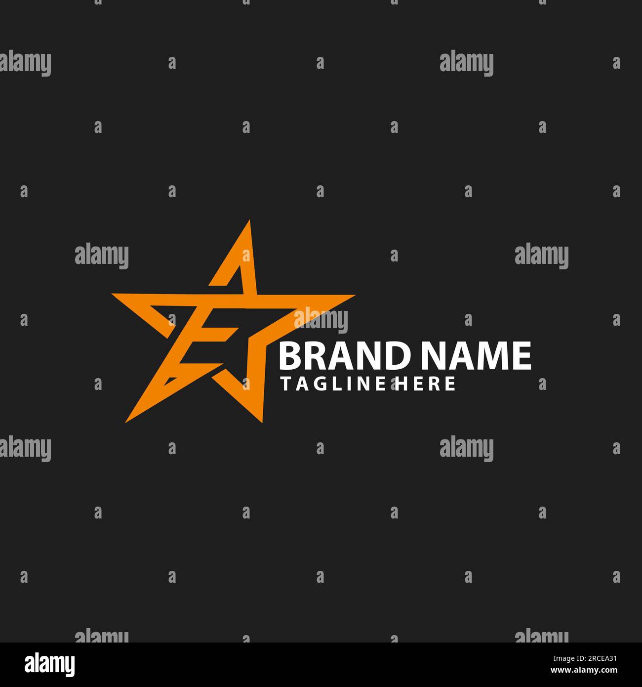 letter E with star racing logo design vector Stock Vector