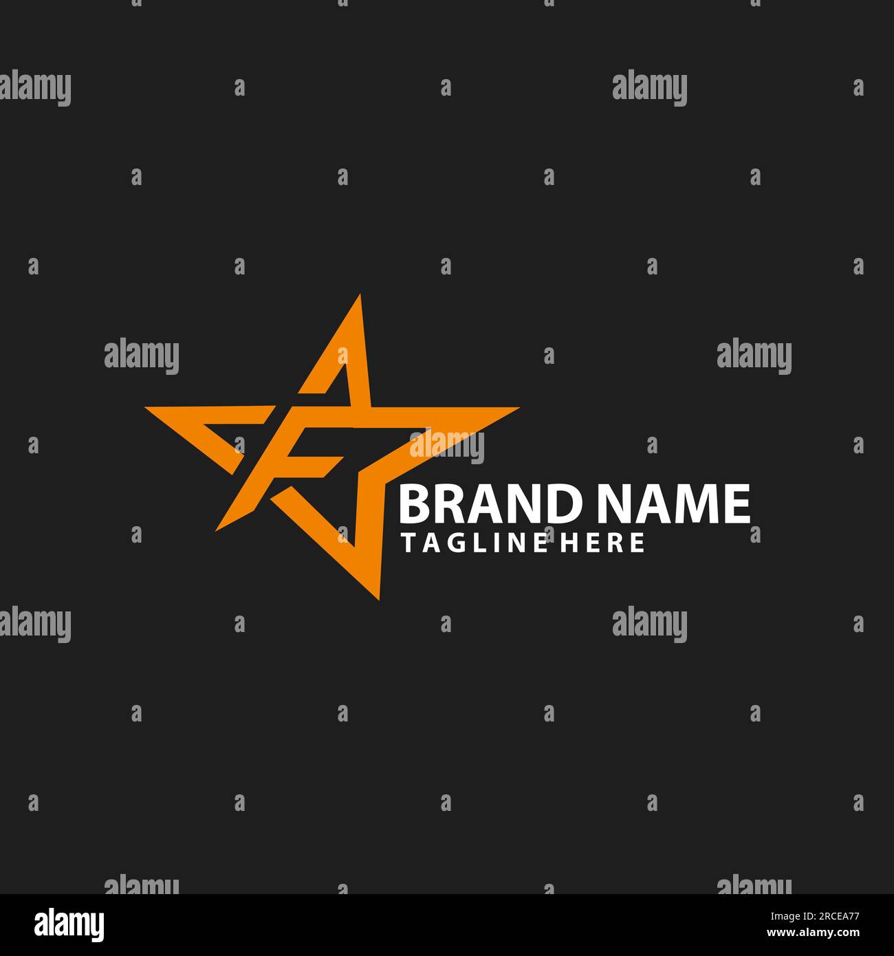 letter F with star racing logo design vector Stock Vector