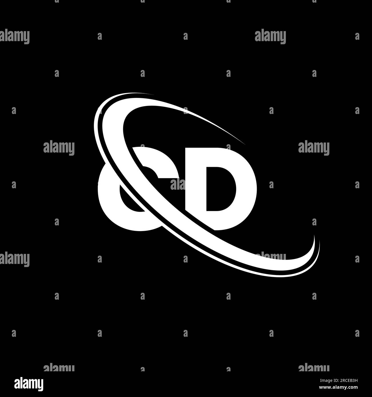 CD logo. C D design. White CD letter. CD/C D letter logo design. Initial letter CD linked circle uppercase monogram logo. Stock Vector