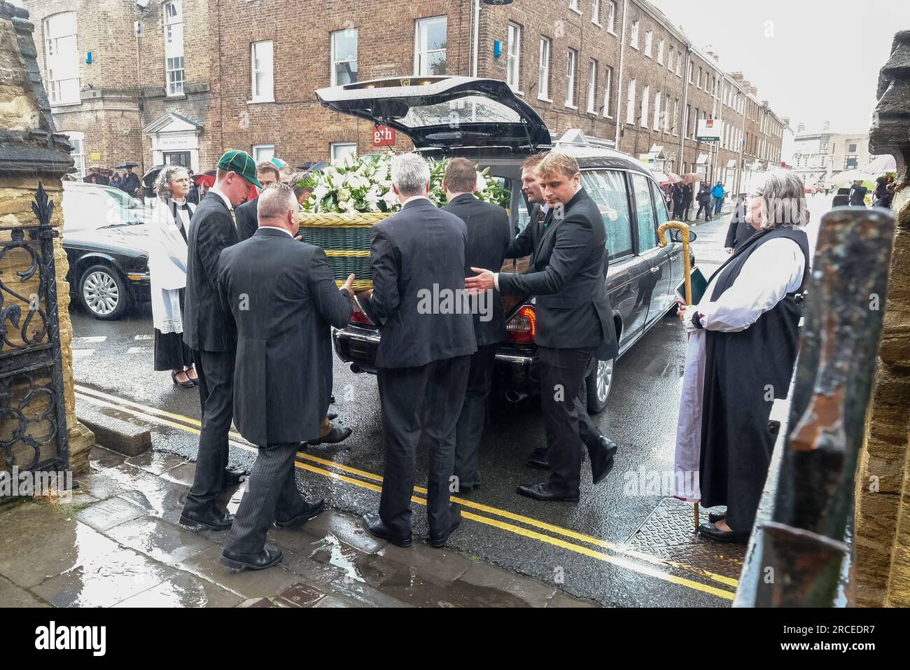 The Coffin Of Barnaby Webber Is Carried From At Taunton Minster In 