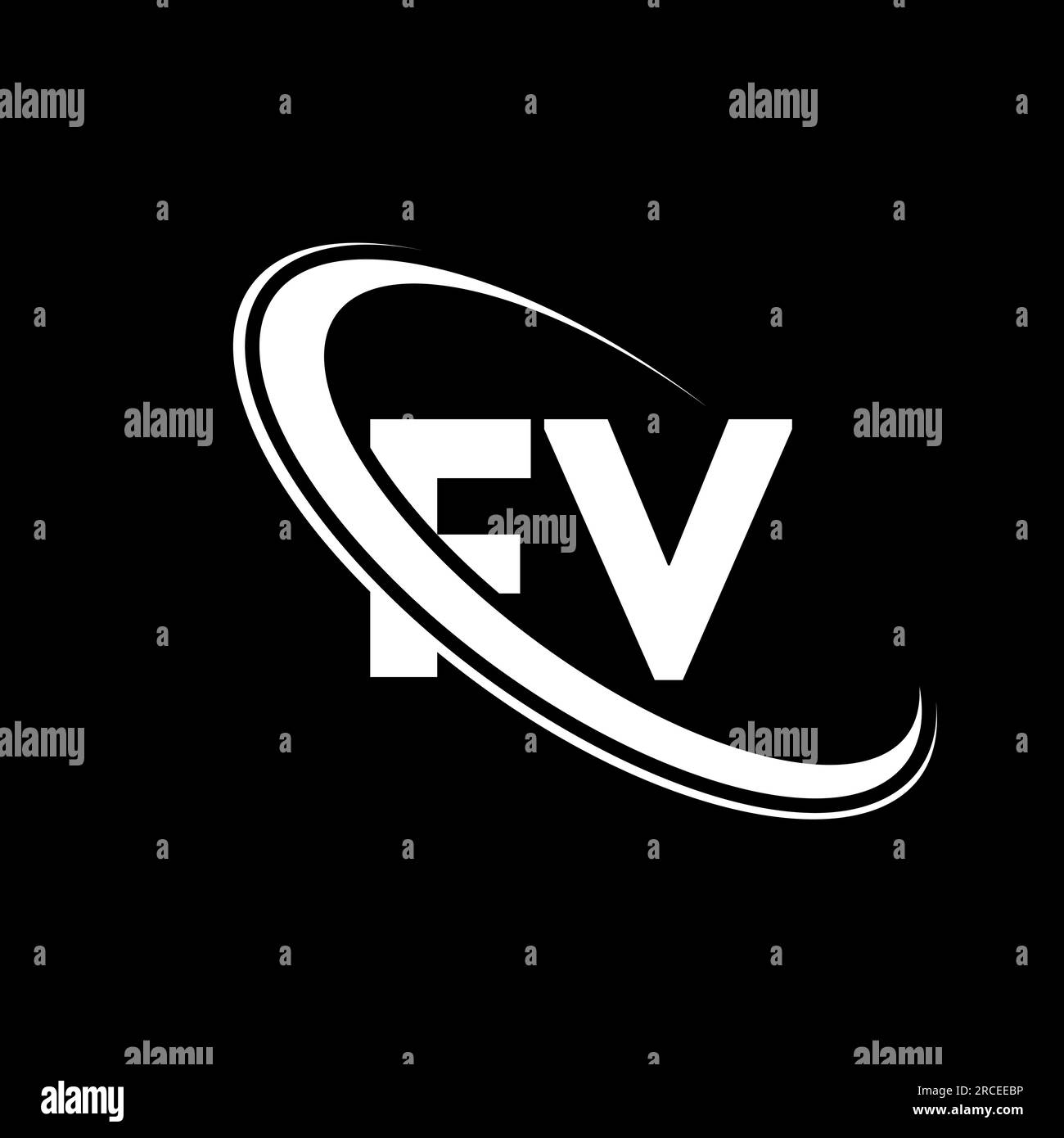 Fv Logo F V Design White Fv Letter Fv F V Letter Logo Design Initial Letter Fv Linked Circle