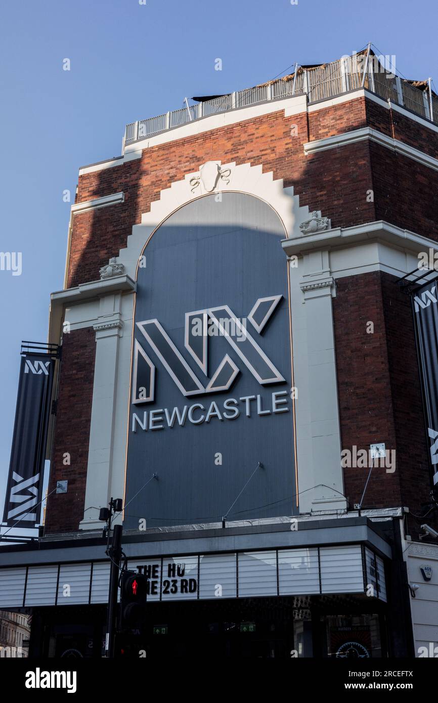 Newcastle UK: June 2023: Exterior of the NX music venue in Newcastle city centre. Formerly the O2 Academy Stock Photo