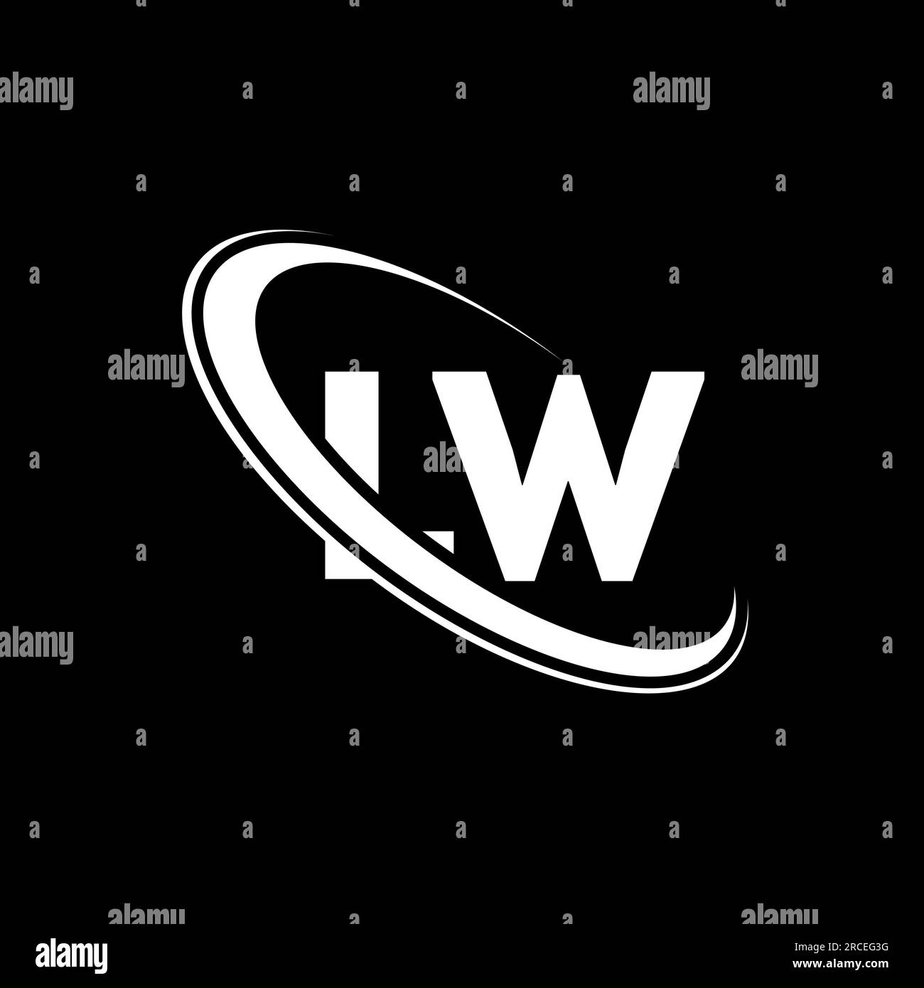LW logo. L W design. White LW letter. LW/L W letter logo design. Initial letter LW linked circle uppercase monogram logo. Stock Vector