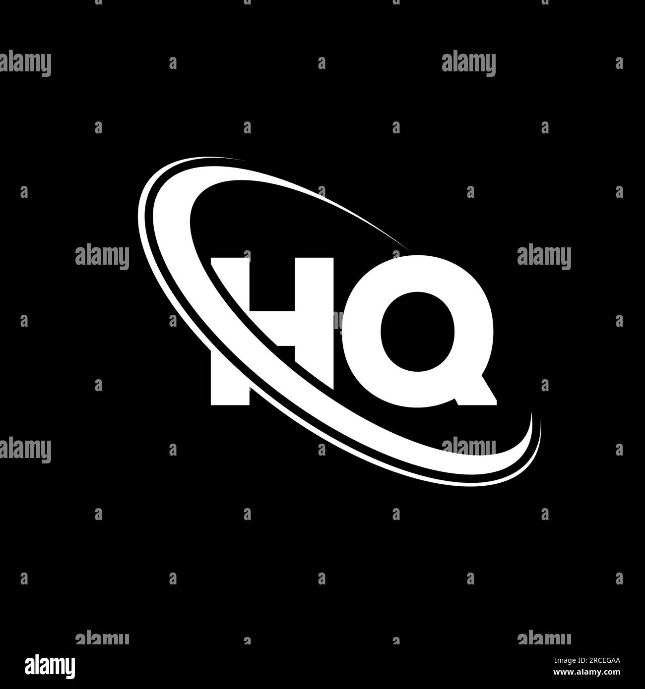 HQ logo. H Q design. White HQ letter. HQ/H Q letter logo design. Initial letter HQ linked circle uppercase monogram logo. Stock Vector