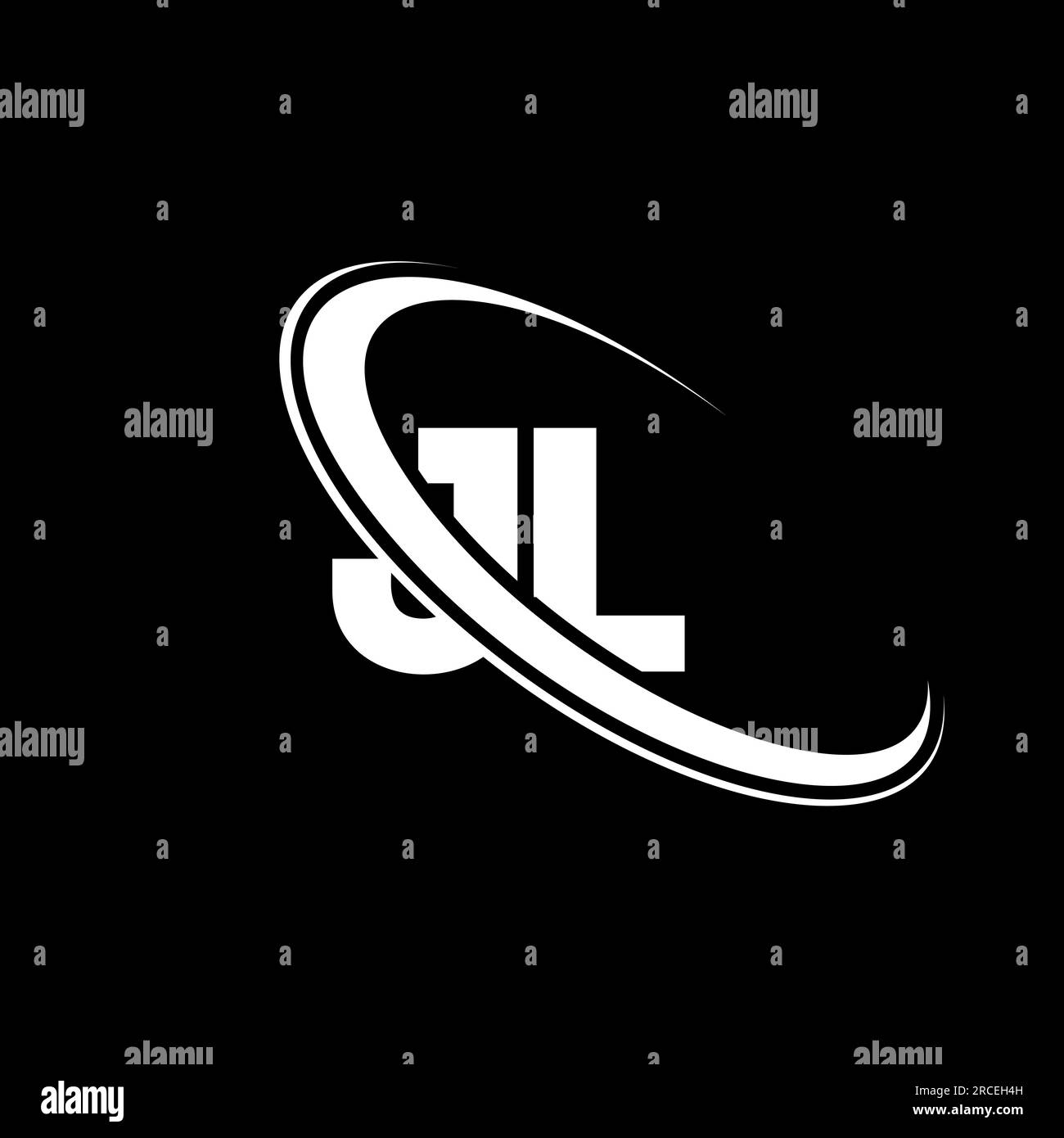JL logo. J L design. White JL letter. JL/J L letter logo design. Initial letter JL linked circle uppercase monogram logo. Stock Vector