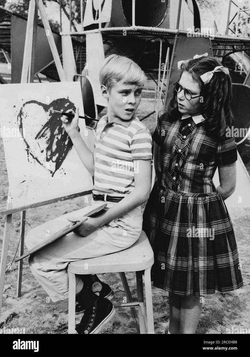 Jay North, Jeannie Russell, "Dennis the Menace", circa (1960). Photo credit CBS Stock Photo Alamy