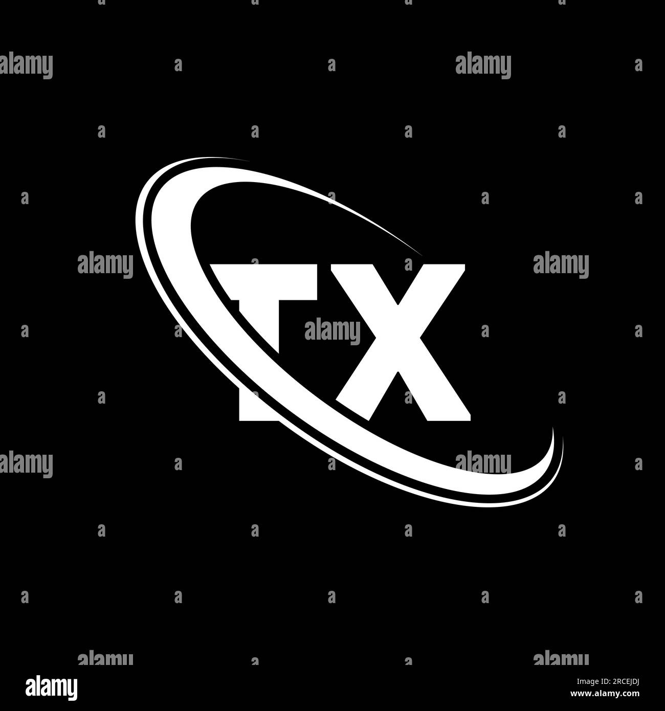 TX logo. T X design. White TX letter. TX/T X letter logo design. Initial letter TX linked circle uppercase monogram logo. Stock Vector