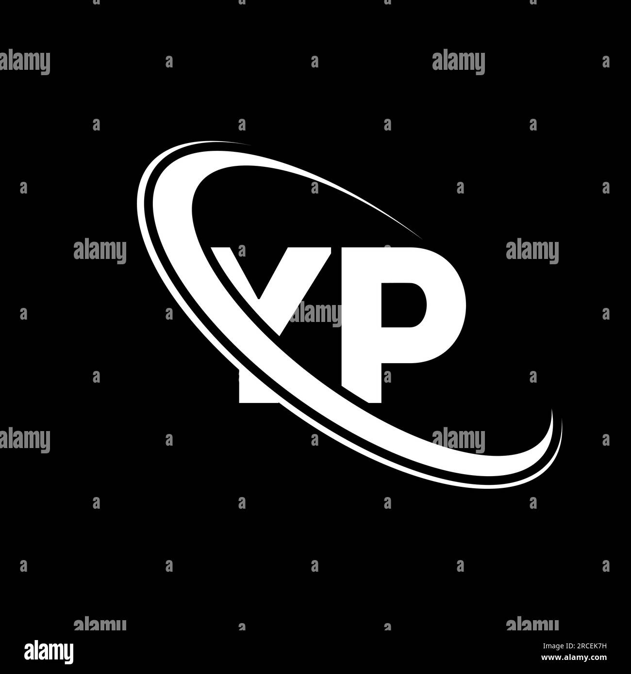 YP logo. Y P design. White YP letter. YP/Y P letter logo design. Initial letter YP linked circle uppercase monogram logo. Stock Vector
