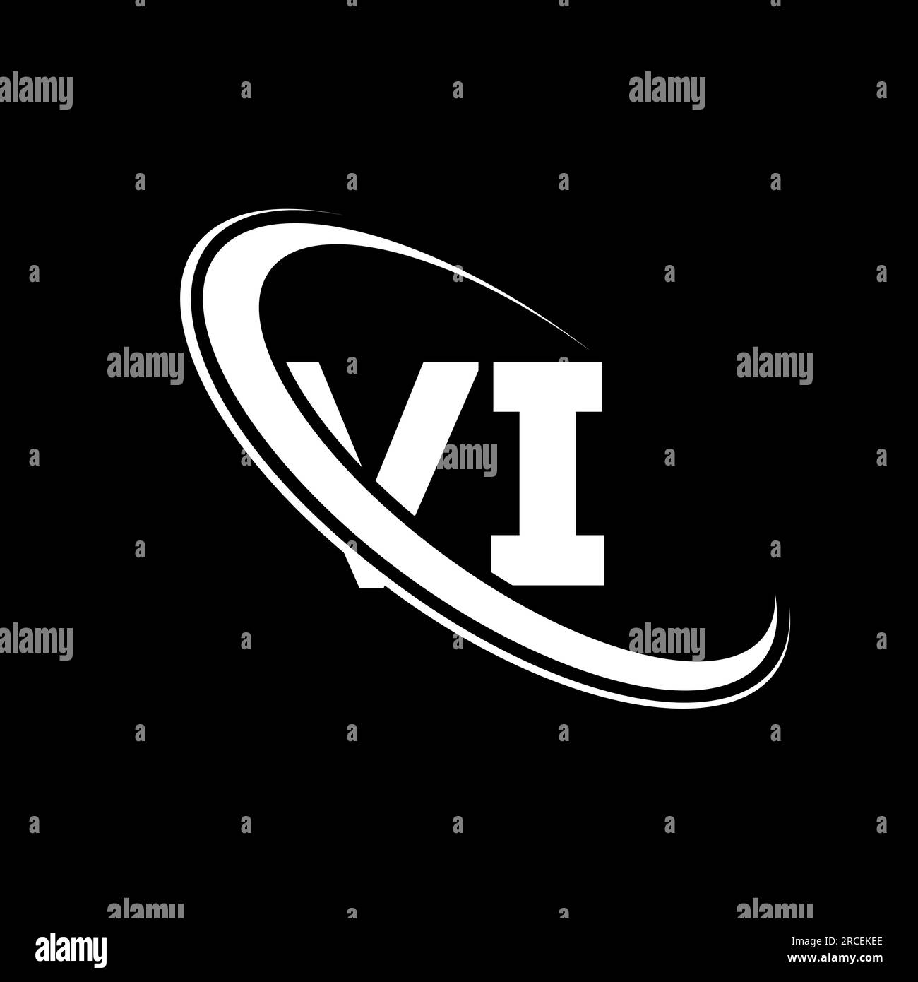 VI logo. V I design. White VI letter. VI/V I letter logo design. Initial letter VI linked circle uppercase monogram logo. Stock Vector