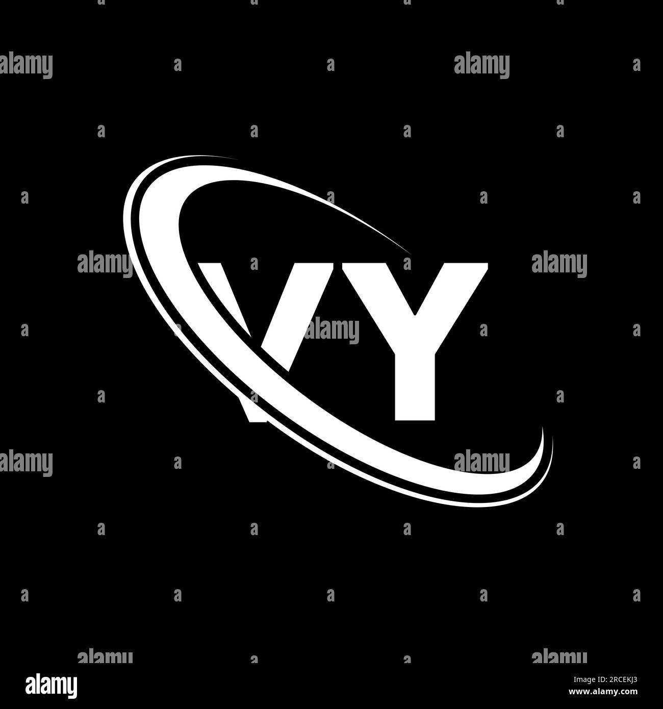 VY logo. V Y design. White VY letter. VY/V Y letter logo design. Initial letter VY linked circle uppercase monogram logo. Stock Vector
