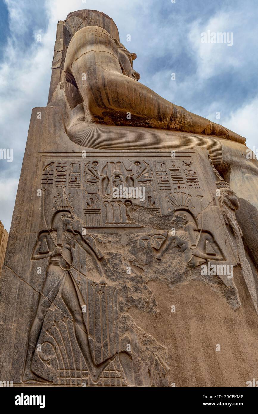 Seated statue of Rameses II, Luxor Temple, Egypt Stock Photo