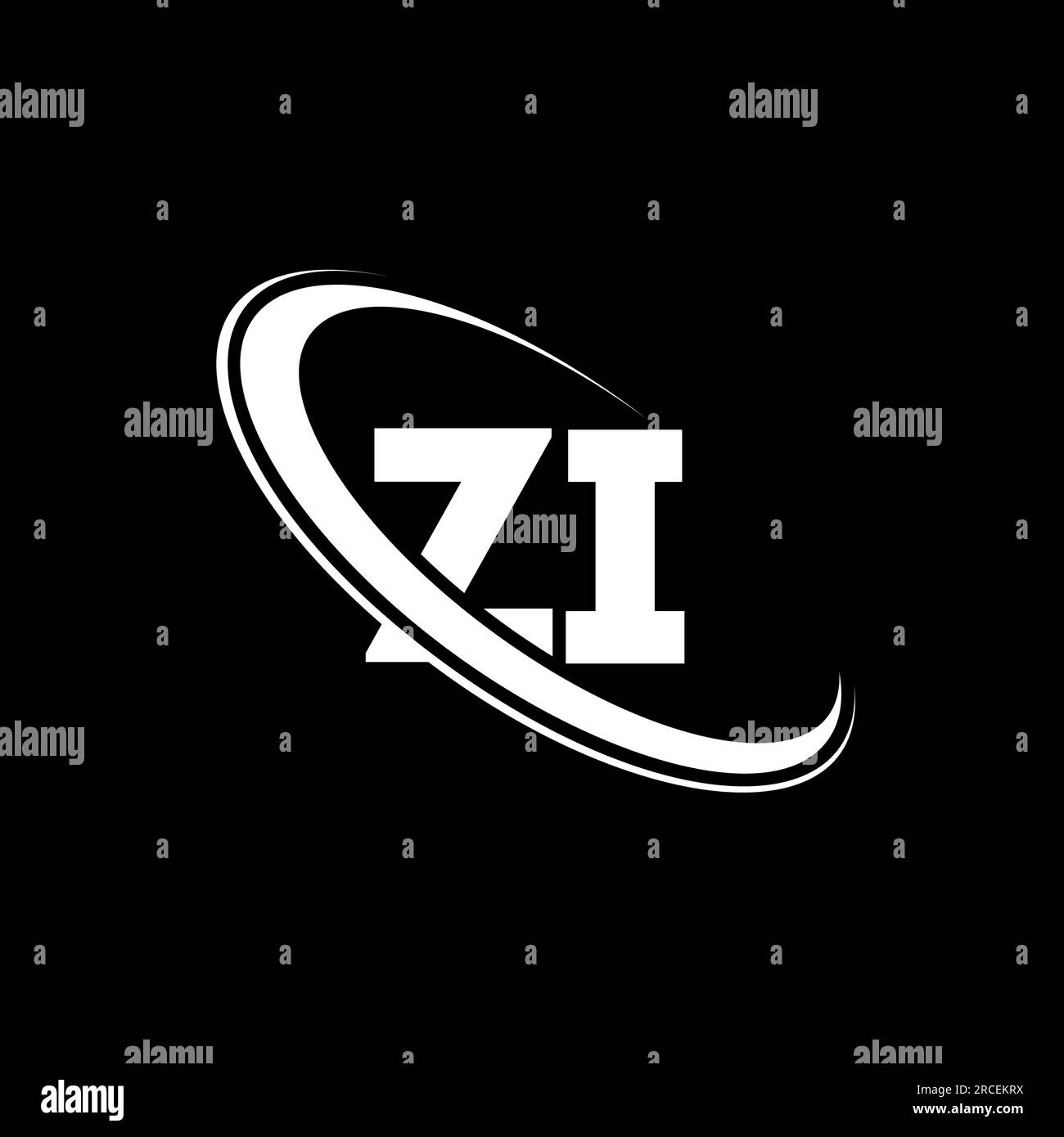 ZI logo. Z I design. White ZI letter. ZI/Z I letter logo design. Initial letter ZI linked circle uppercase monogram logo. Stock Vector