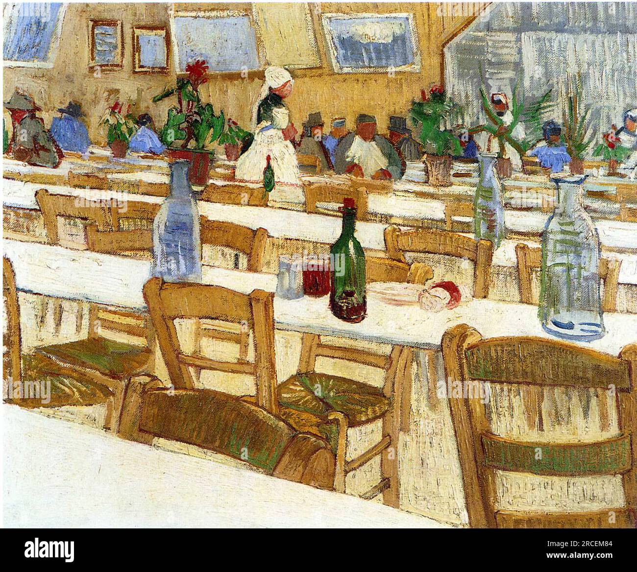 Interior of a Restaurant 1887; Paris, France by Vincent van Gogh Stock Photo