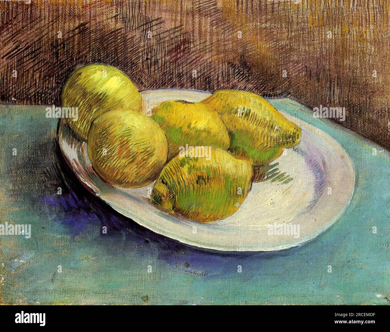 Lemons on a plate 1887 vincent van gogh hi-res stock photography