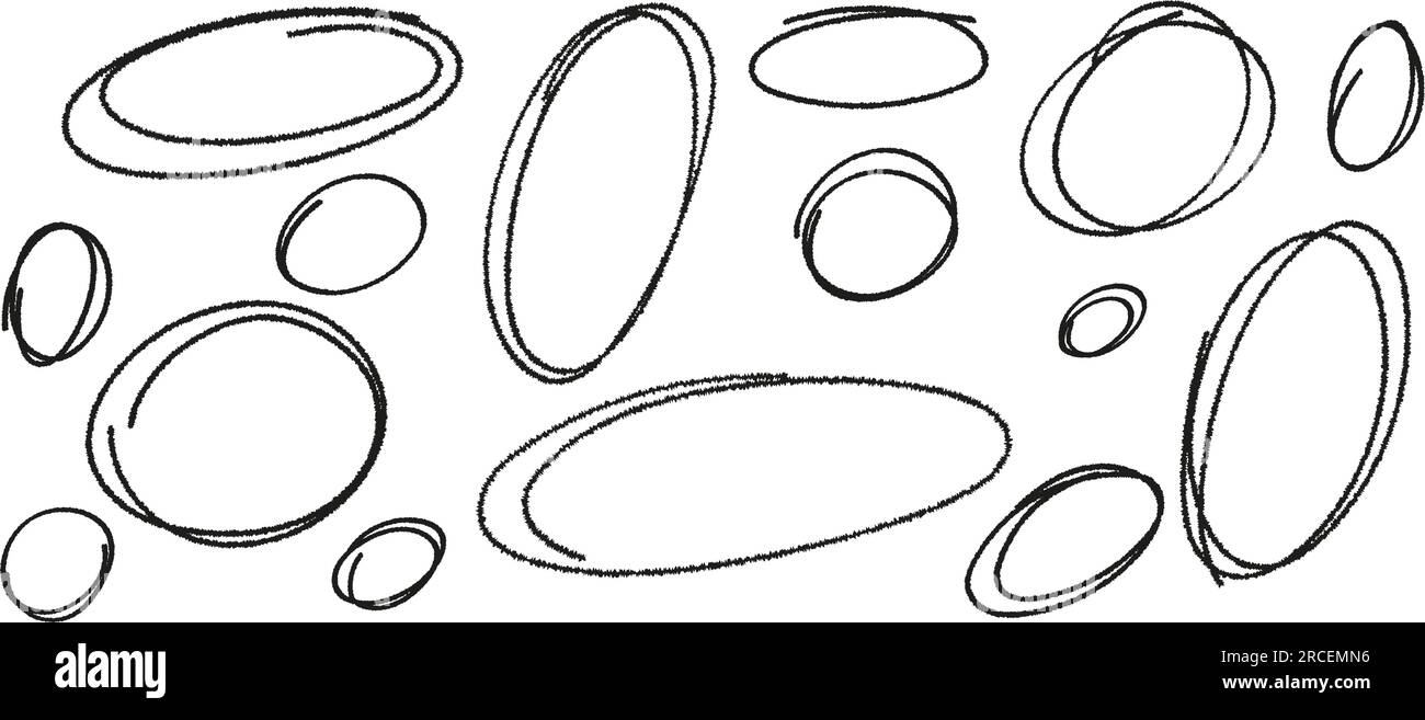 Scribble ellipses and balloons to circle and highlight text. Set of ...
