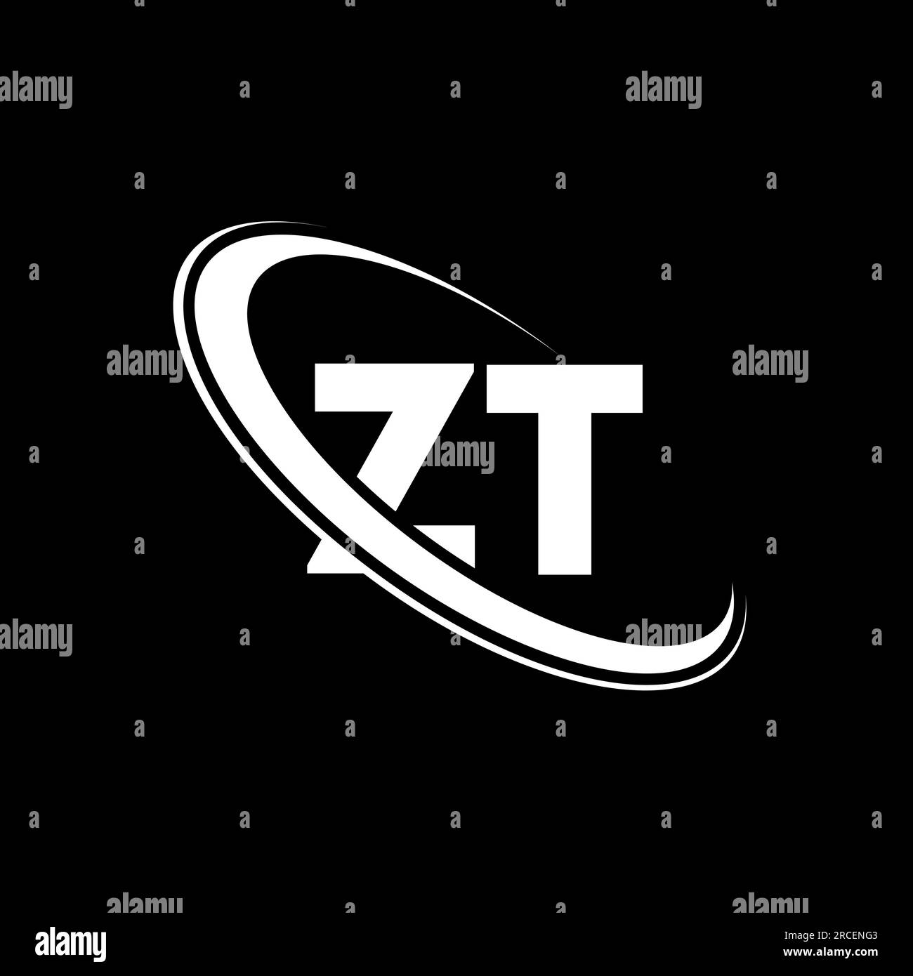 ZT logo. Z T design. White ZT letter. ZT/Z T letter logo design. Initial letter ZT linked circle uppercase monogram logo. Stock Vector