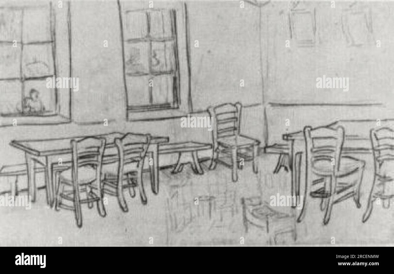 Interior of a Restaurant 1888 by Vincent van Gogh Stock Photo