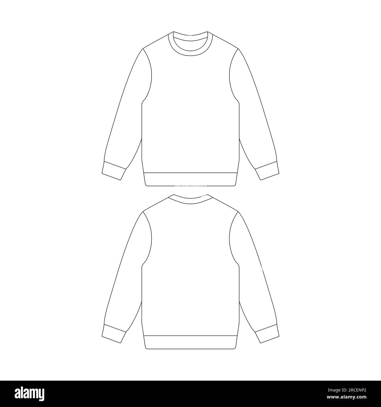 Template sweater vector illustration flat sketch design outline Stock Vector