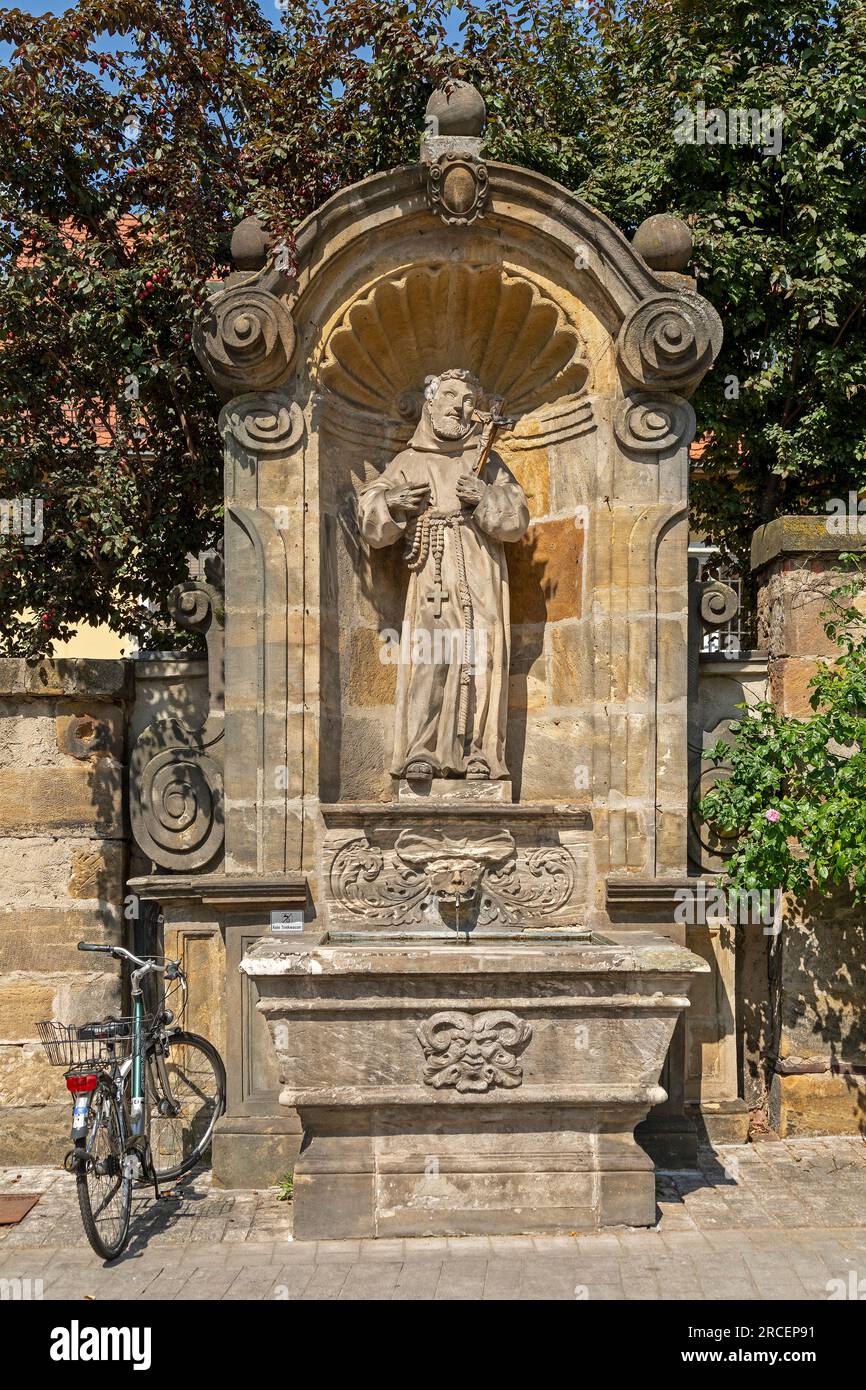 Francis fountain, St Elisabeth im Sand, Bamberg, Oberfranken, Bavaria,  Germany Stock Photo - Alamy