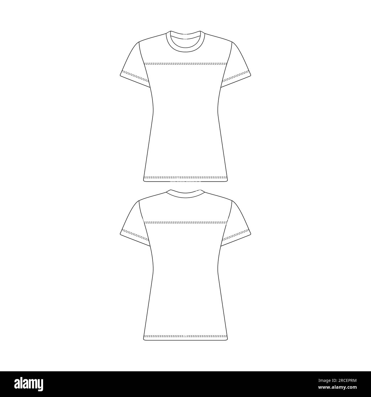 Template football jersey women vector illustration flat sketch design outline Stock Vector