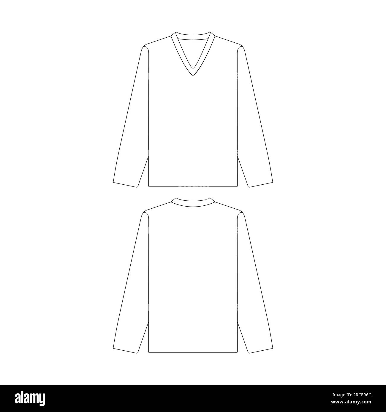 Template hockey jersey vector illustration flat sketch design outline