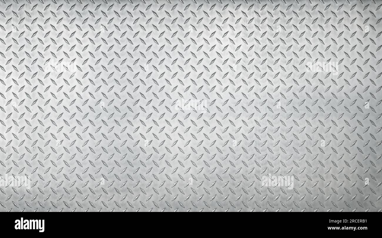 diamond metal texture. reflective steel plate as background. Stock Photo