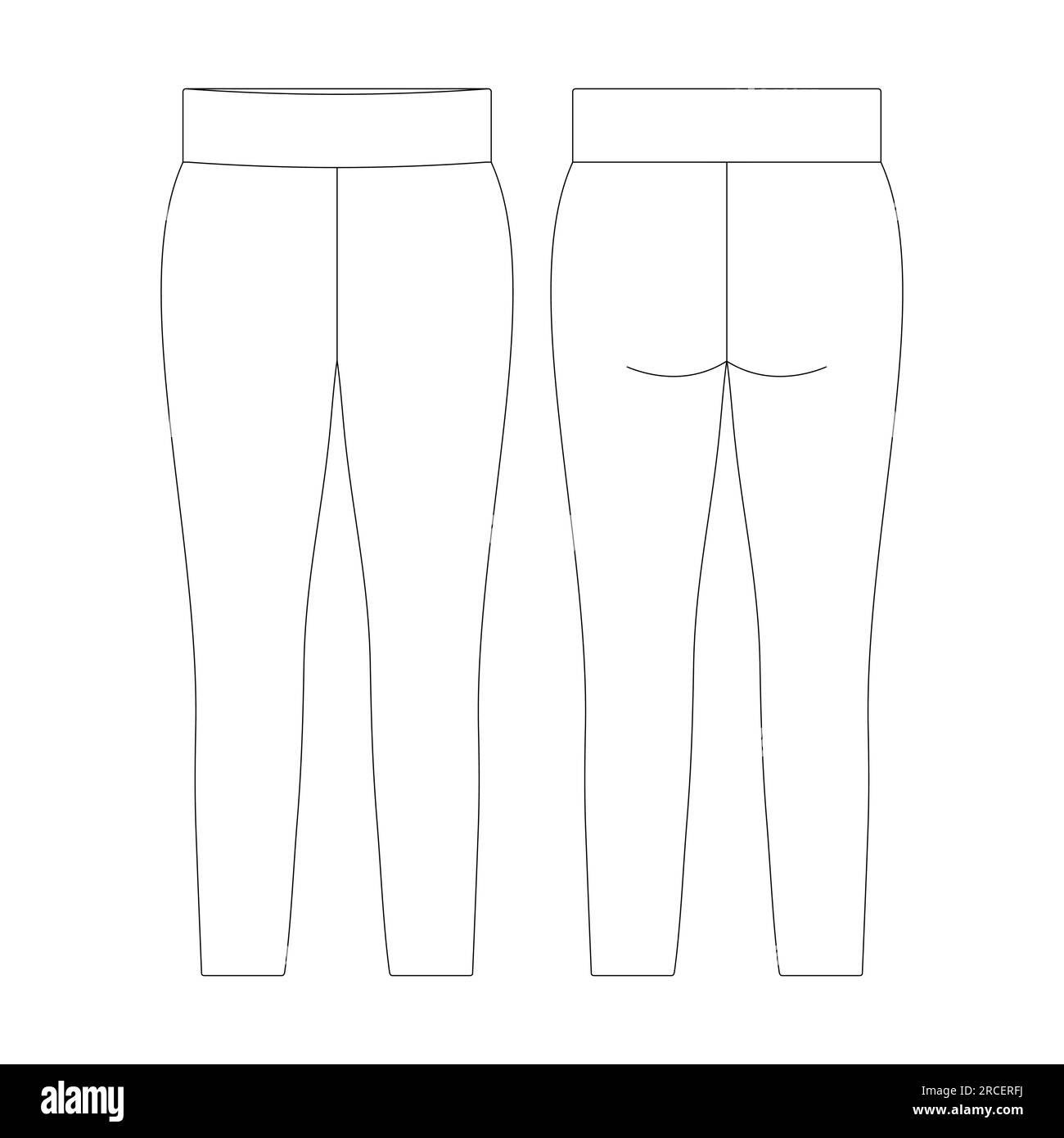 Template leggings vector illustration flat sketch design outline Stock Vector