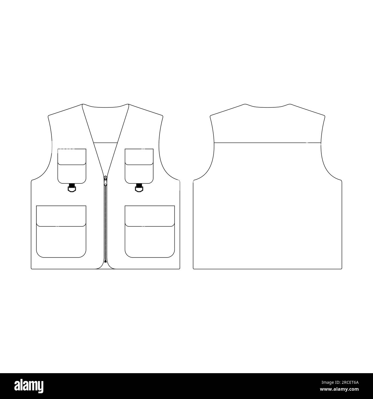 Template vest vector illustration flat design outline clothing ...