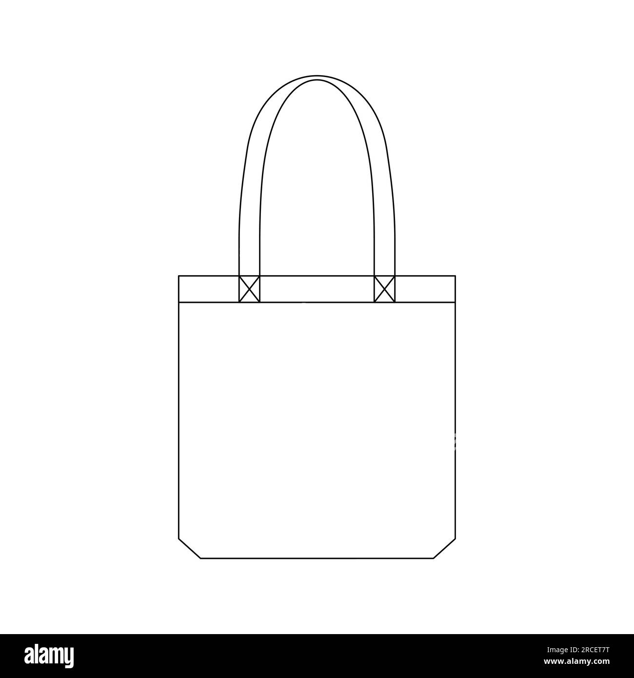 Template tote bag vector illustration flat design outline clothing ...