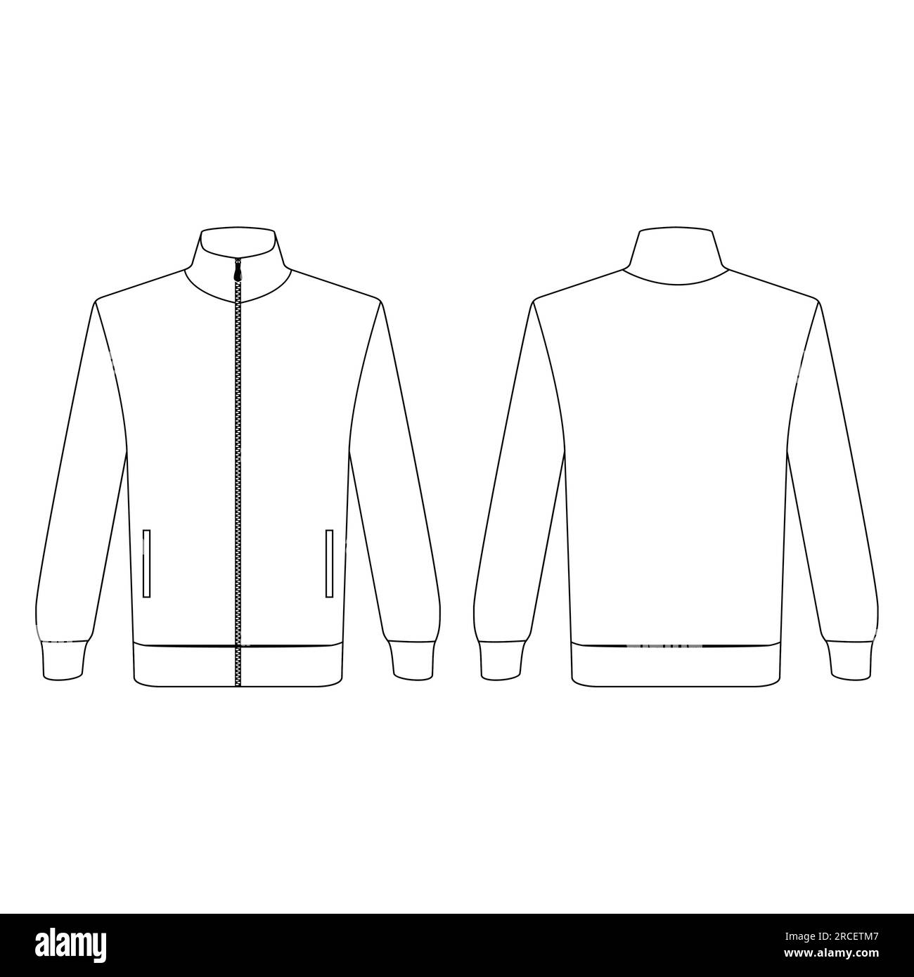 Template tracksuit vector illustration flat outline template clothing collection top Stock Vector