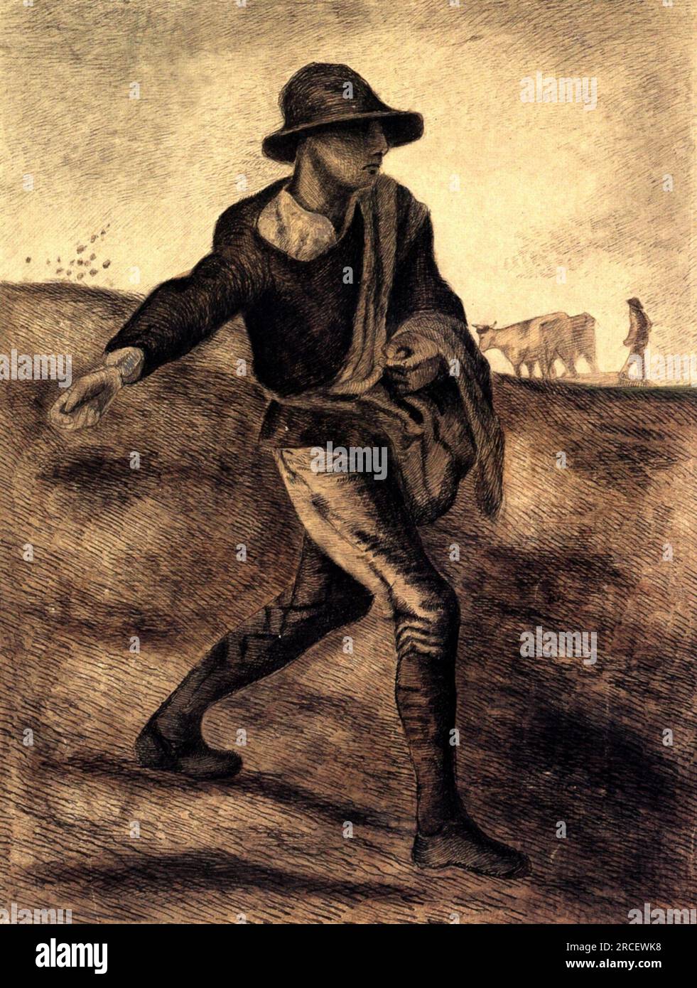 Sower (after Millet) 1881; Netherlands by Vincent van Gogh Stock Photo