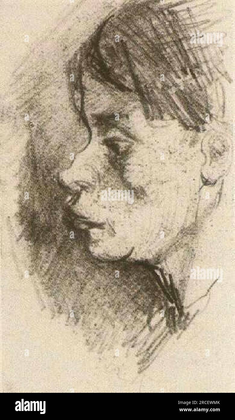 Head of a Peasant Woman, Bareheaded 1885 by Vincent van Gogh Stock Photo