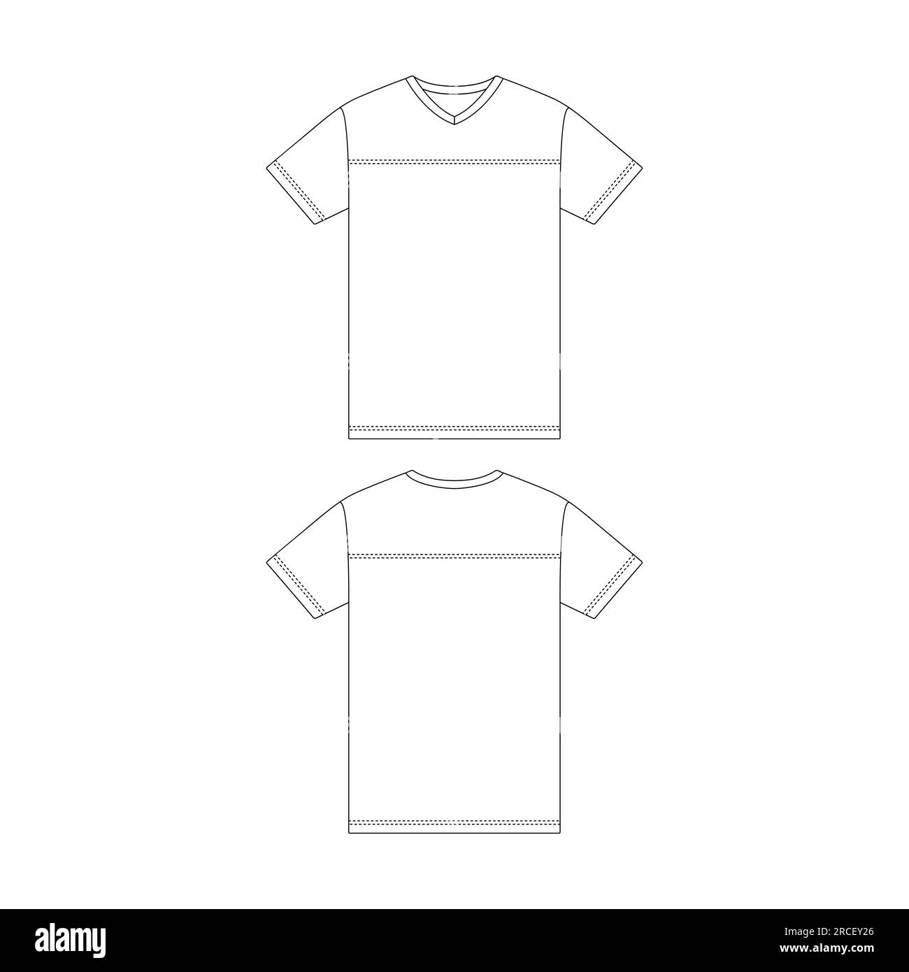 Template football jersey vector illustration flat sketch design outline Stock Vector