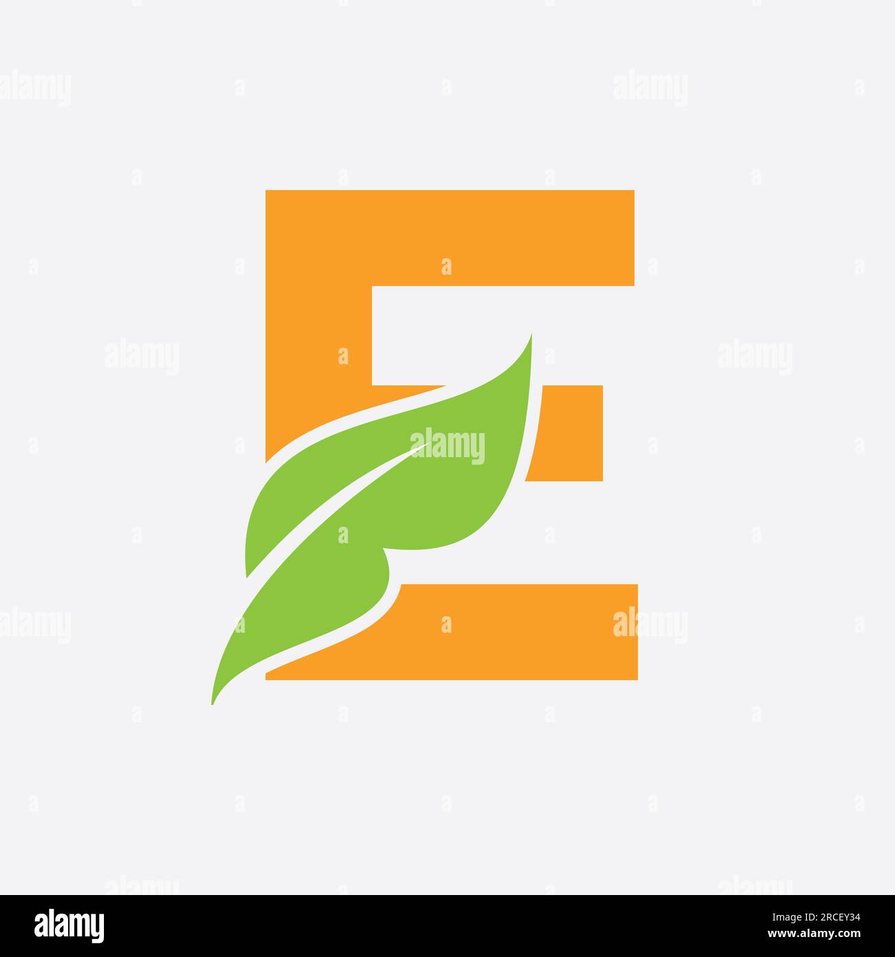 Letter E Leaf Logo. Eco Farm Logotype Vector Template. Organic Symbol ...