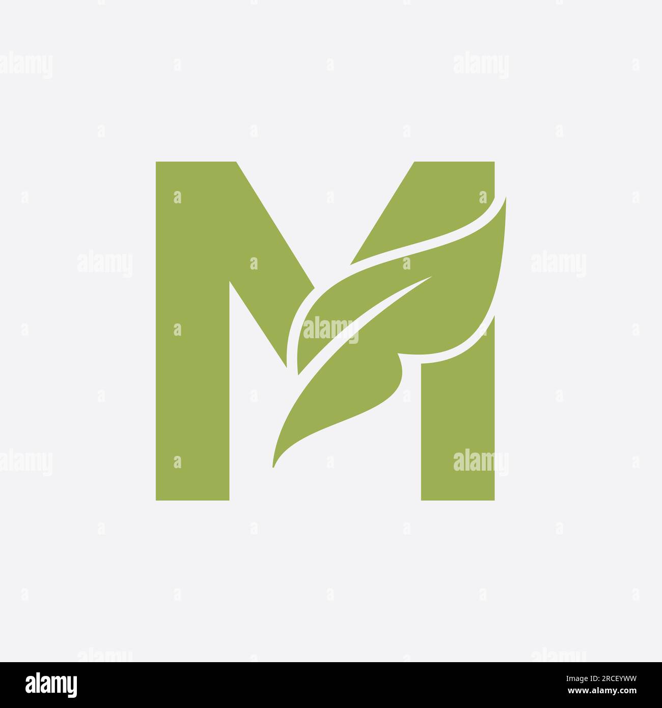 Letter M Leaf Logo. Eco Farm Logotype Vector Template. Organic Symbol ...
