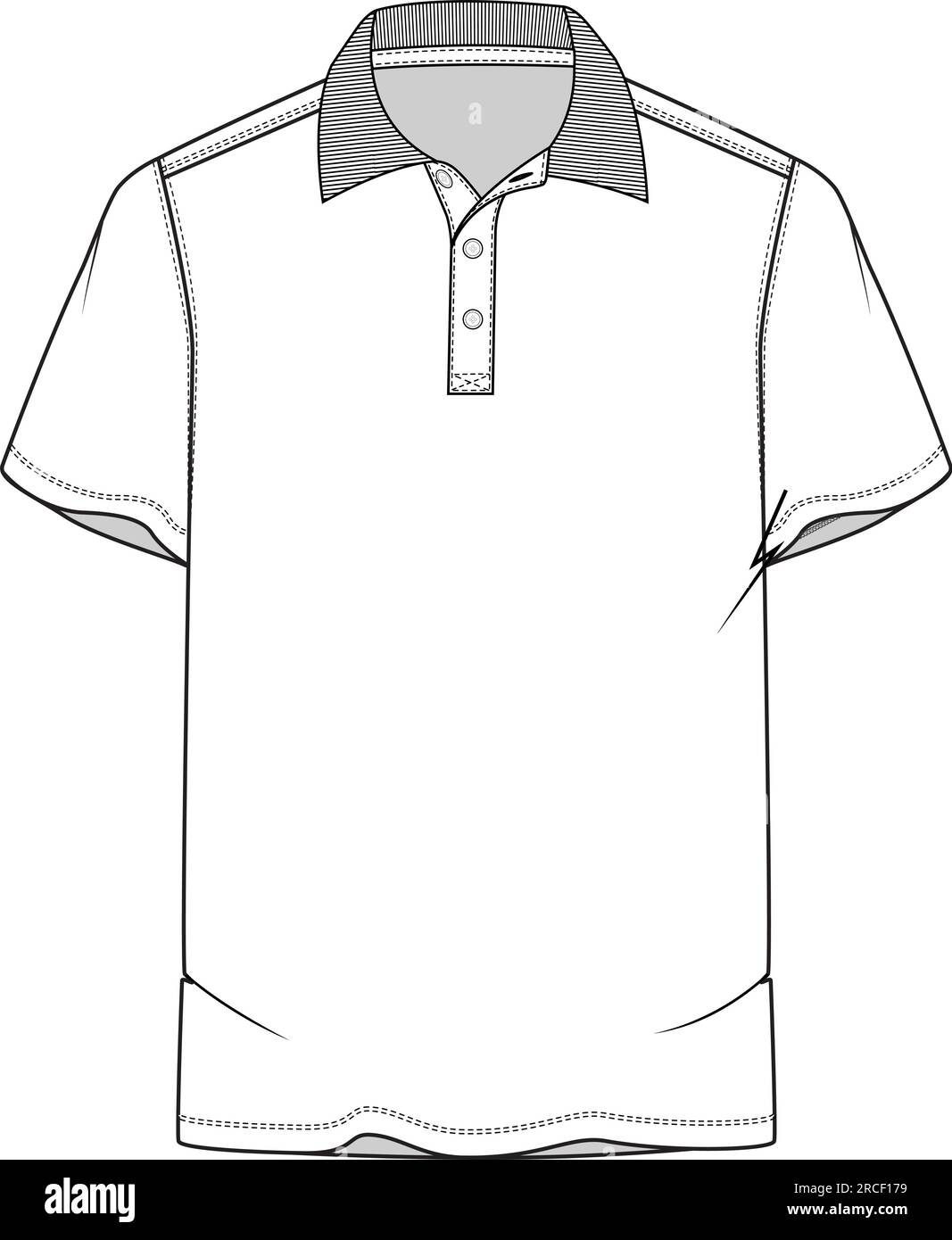 Men Casual polo t-shirt short sleeve technical flat sketch design vector Stock Vector