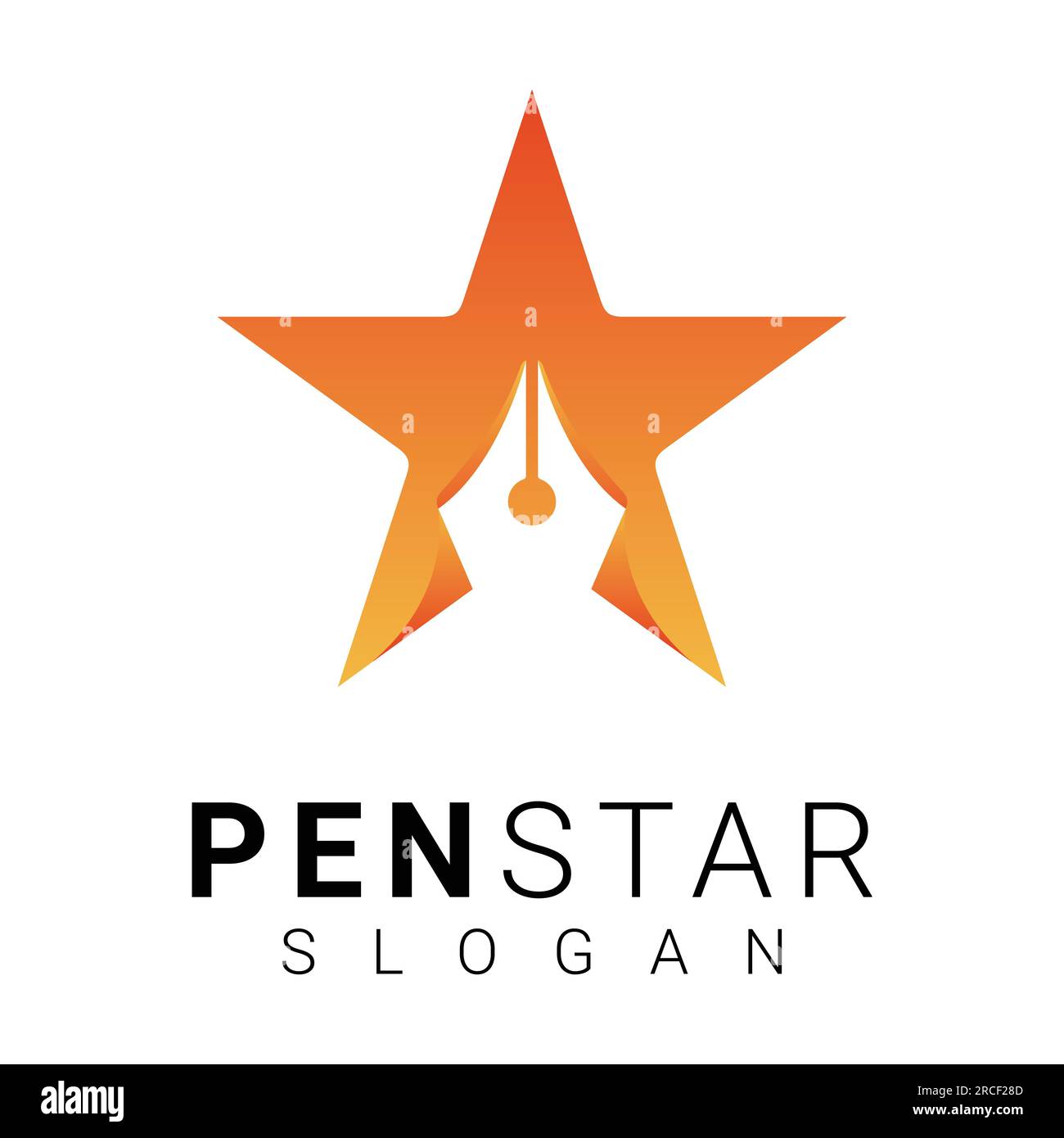Pen Star Logo Design Education Star with Pen Dream Star Stock Vector