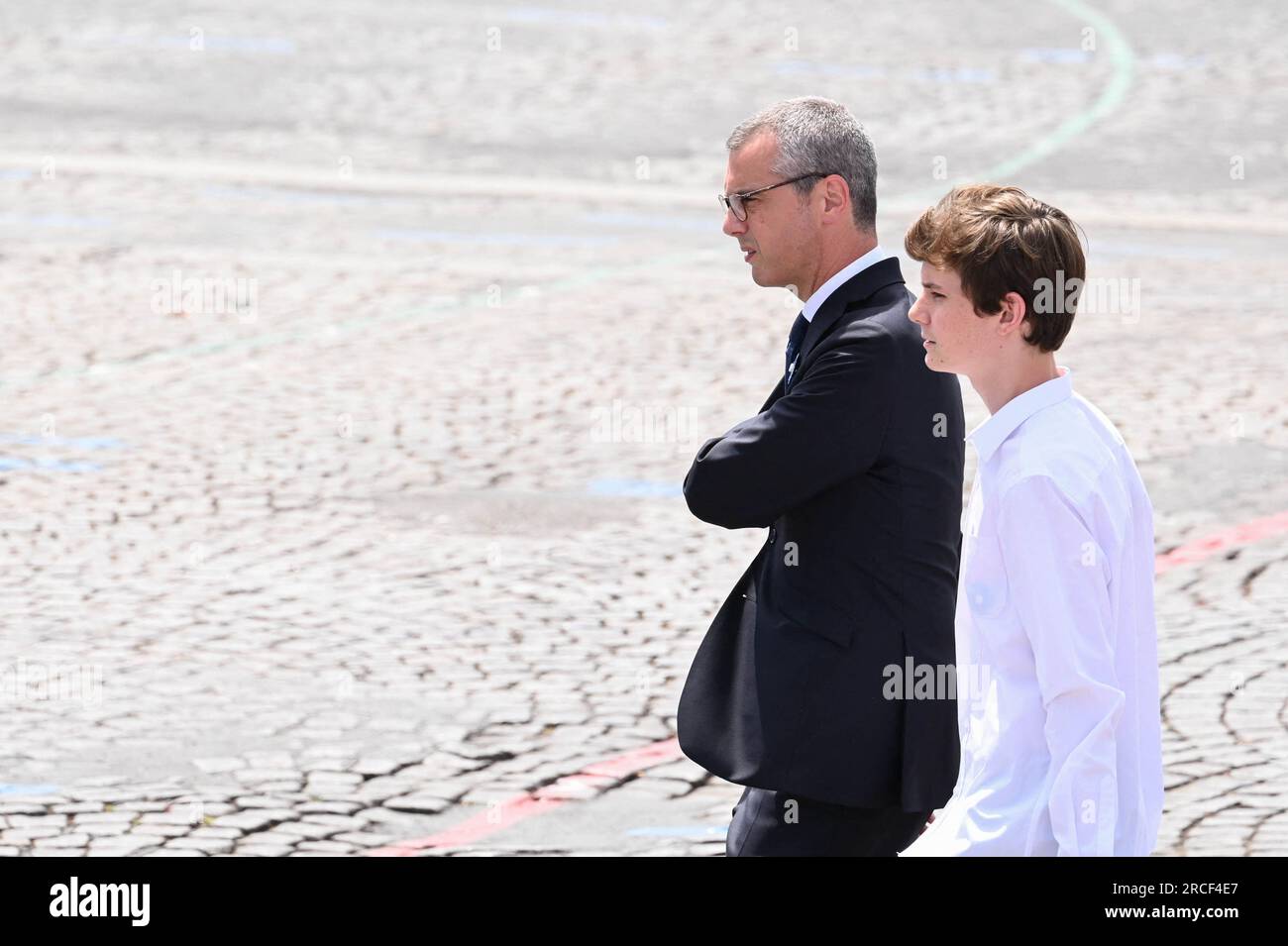 Alexis Kohler during the Bastille Day military parade on the Champs