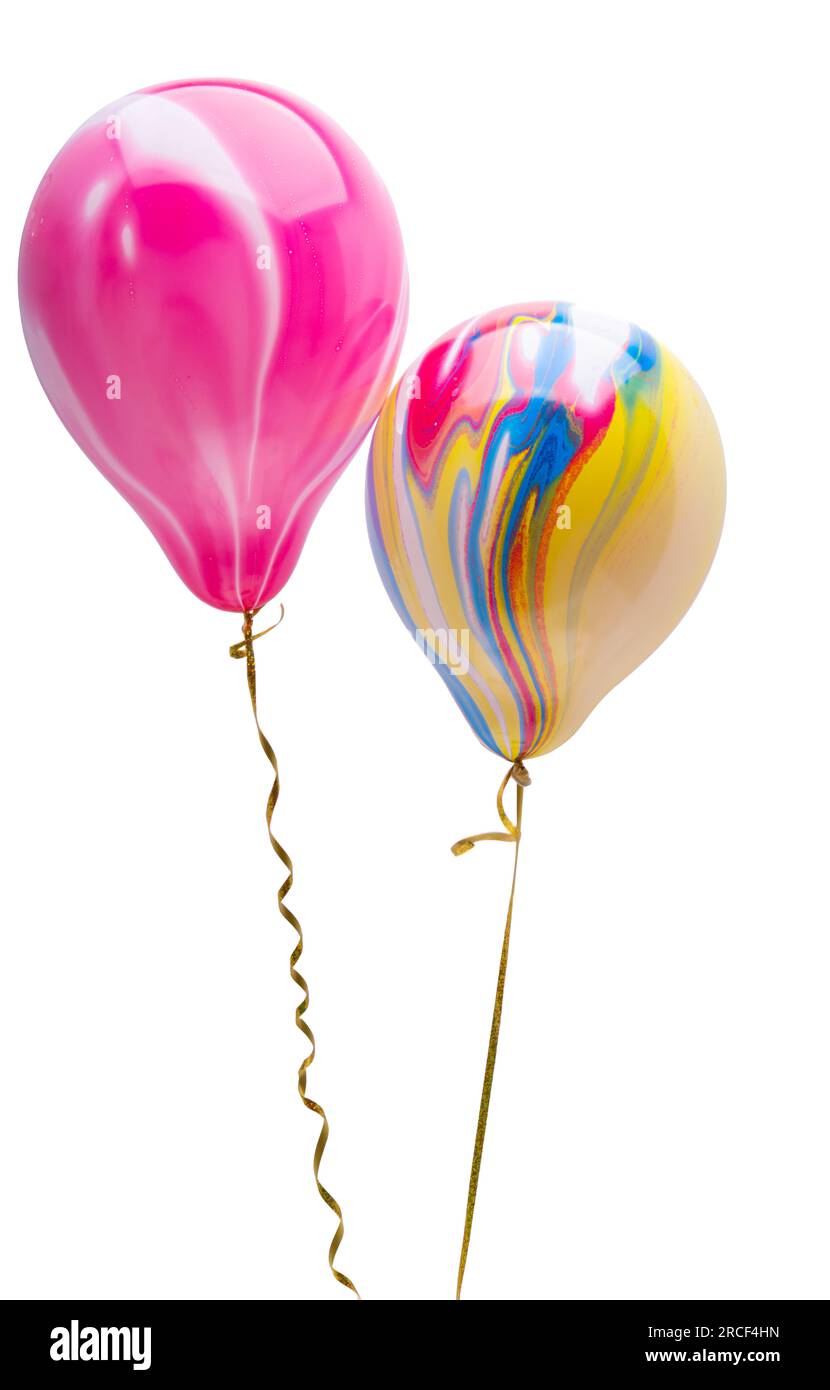 air helium balloons isolated on white background Stock Photo - Alamy