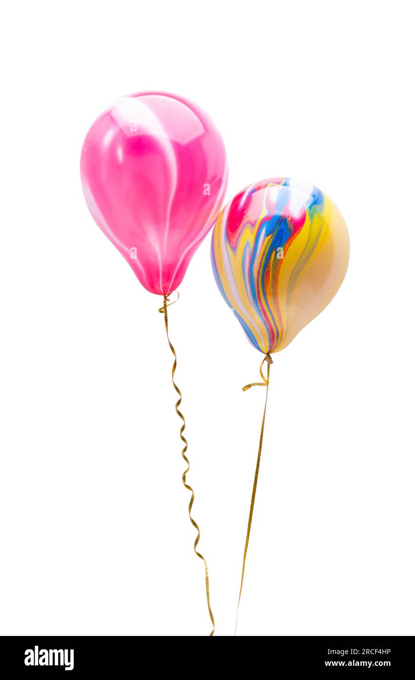 air helium balloons isolated on white background Stock Photo - Alamy