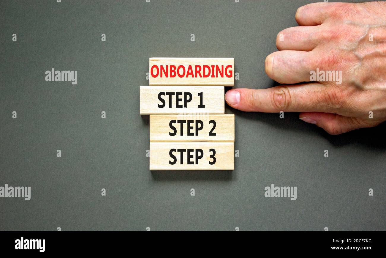 Time to step 1 onboarding symbol. Concept words Onboarding step 1 on ...