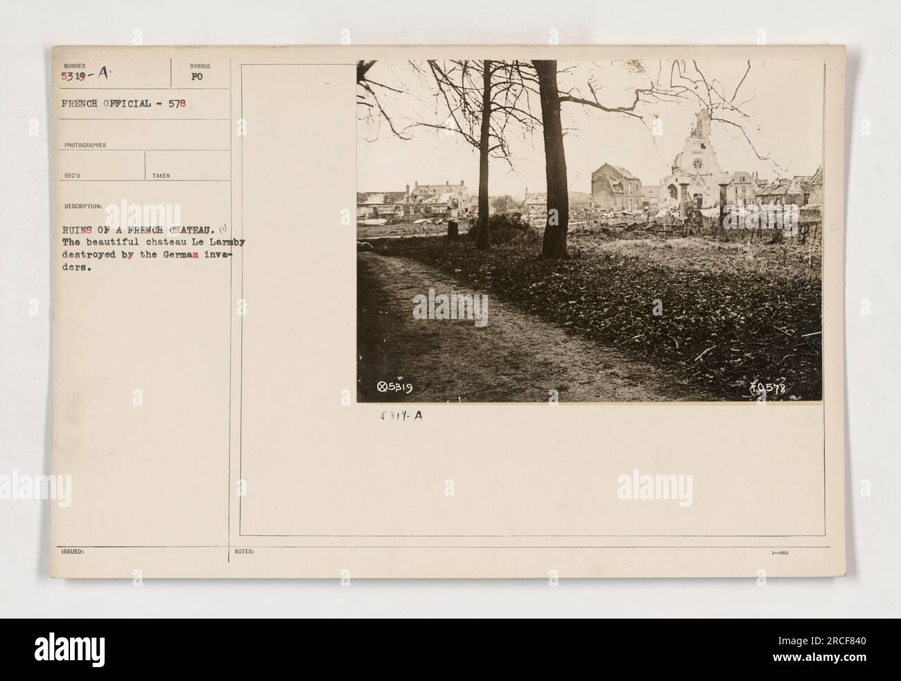 Image showing the ruins of Chateau Le Larmby, a French chateau ...