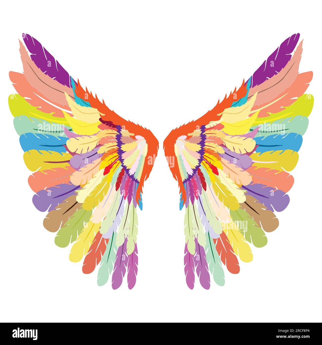 Beautifully colored gothic wings graphic Stock Vector