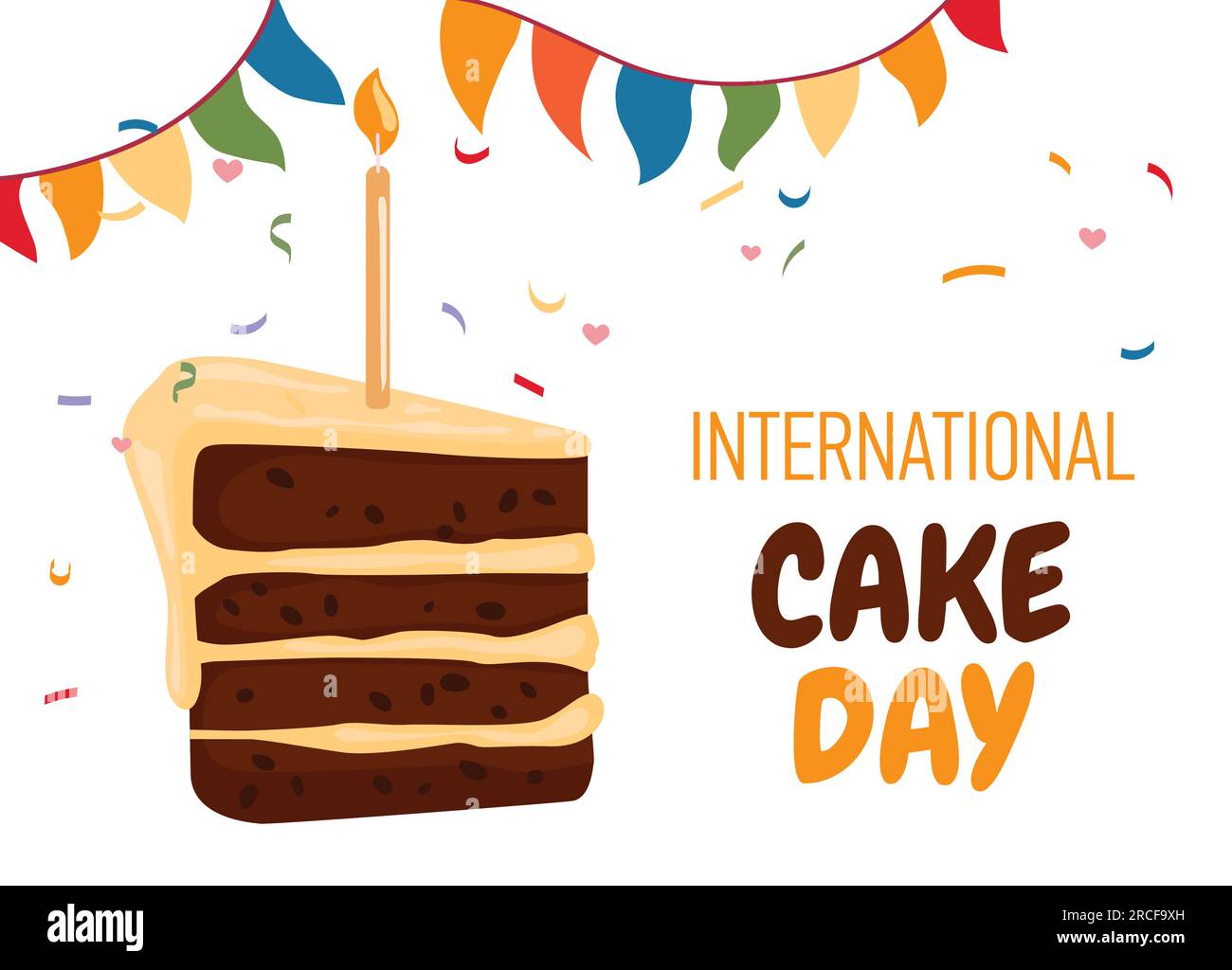 International Cake Day poster with party flags Stock Vector Image & Art