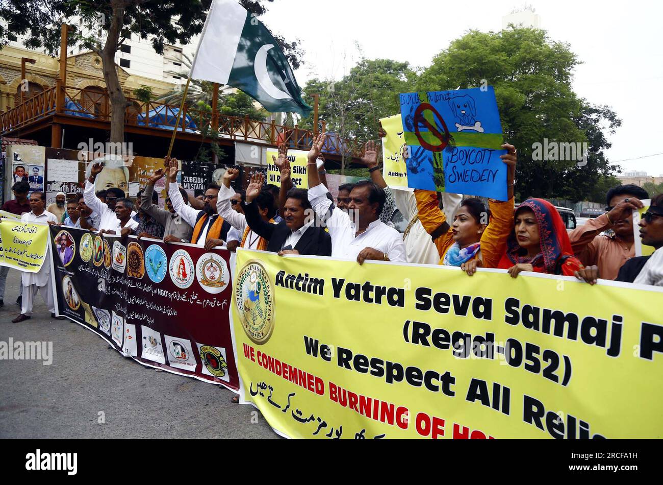 Muslims In Sweden Members of Minorities Community are holding protest demonstration to ...