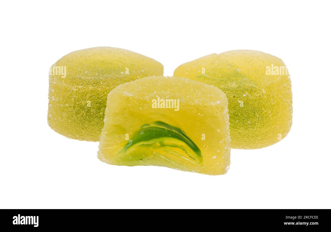 fruit jelly candies isolated on white background Stock Photo - Alamy
